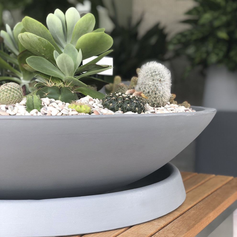 Universal Round Plant Saucer, Inner Diameter 18" x Outer 23", Old Bronze