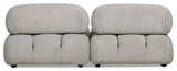 Marcel 72.5" Post-Modern Modular Loveseat, Pebble Gray Corduroy