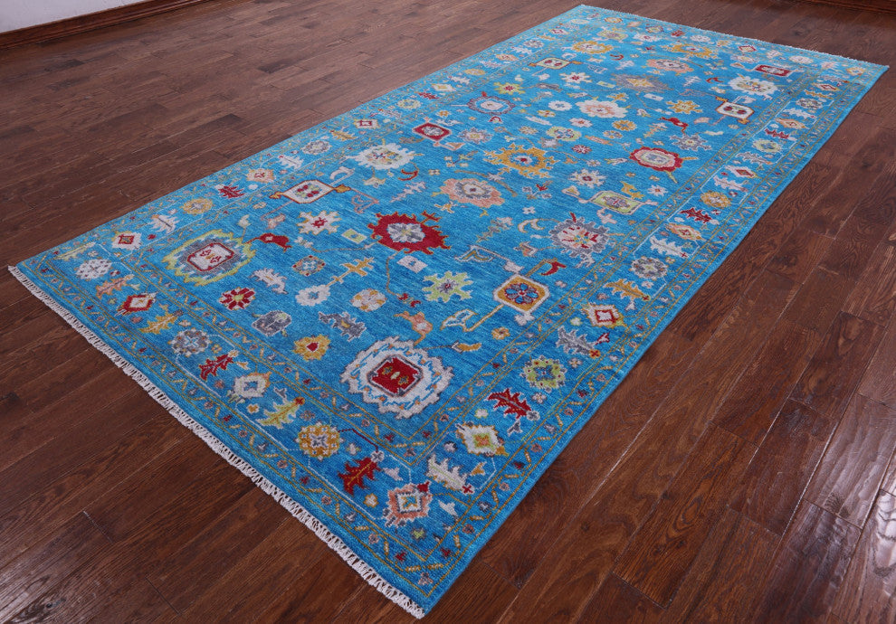 6' 1" X 12' 4" Hand Knotted Turkish Oushak Wool Rug - Q14979