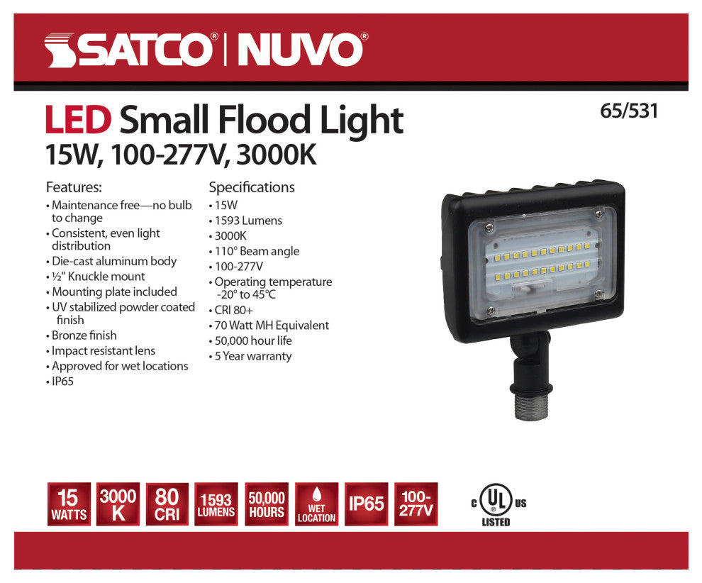 Nuvo 15W LED Small Flood