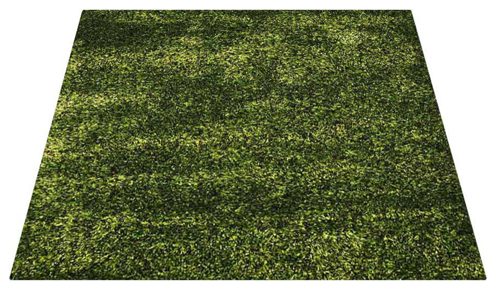 Hand Tufted Shag Polyester Area Rug Solid Green, [Square] 6'x6'