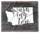 "Home State Typography, Washington" Woven Blanket 80"x60"
