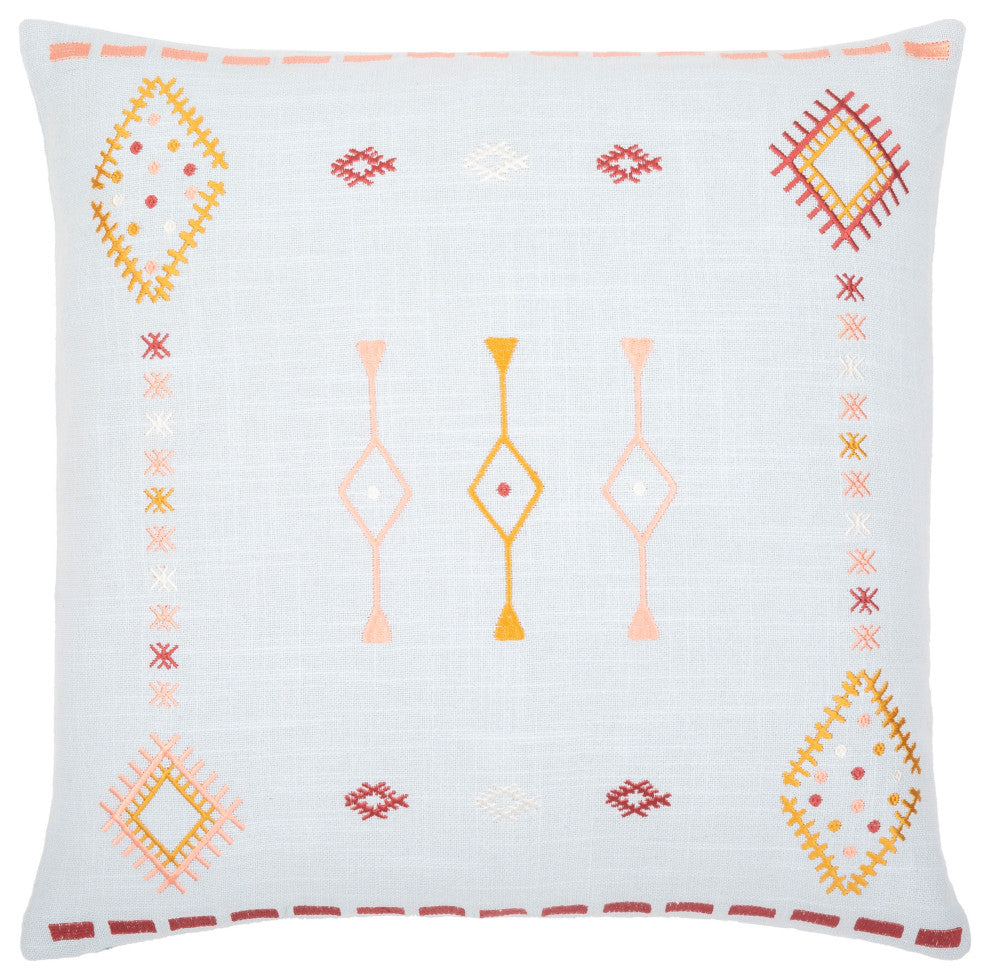 Surya Zina Pale Blue Pillow Shell With Polyester Insert 18"H X 18"W