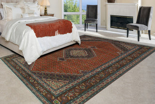 Fine Vintage Distressed Sabite Rust/Navy Rug, 6'4x9'5