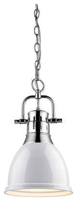 Duncan Mini Pendant, Chrome, White
