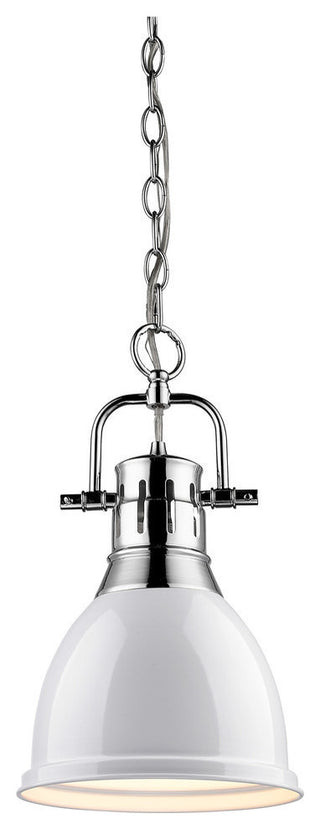 Duncan Mini Pendant, Chrome, White