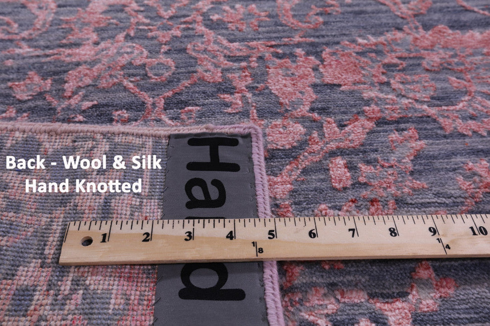 Runner Modern Hand-Knotted Wool & Silk Rug 2' 7" X 14' 9" - Q15767