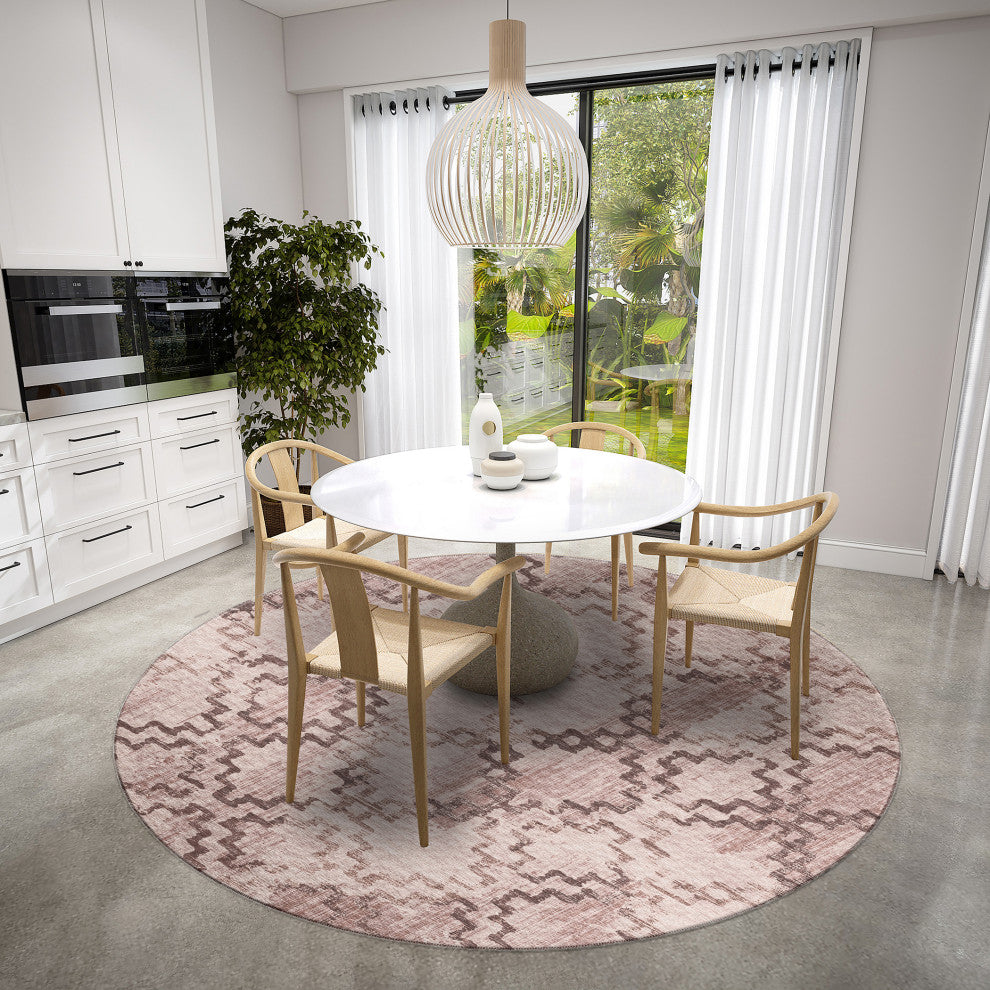Indoor/Outdoor Sedona SN15 Walnut Machine Washable 6' x 6' Round Rug