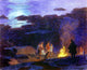 Edward Potthast Campfire, 20"x25" Wall Decal Print