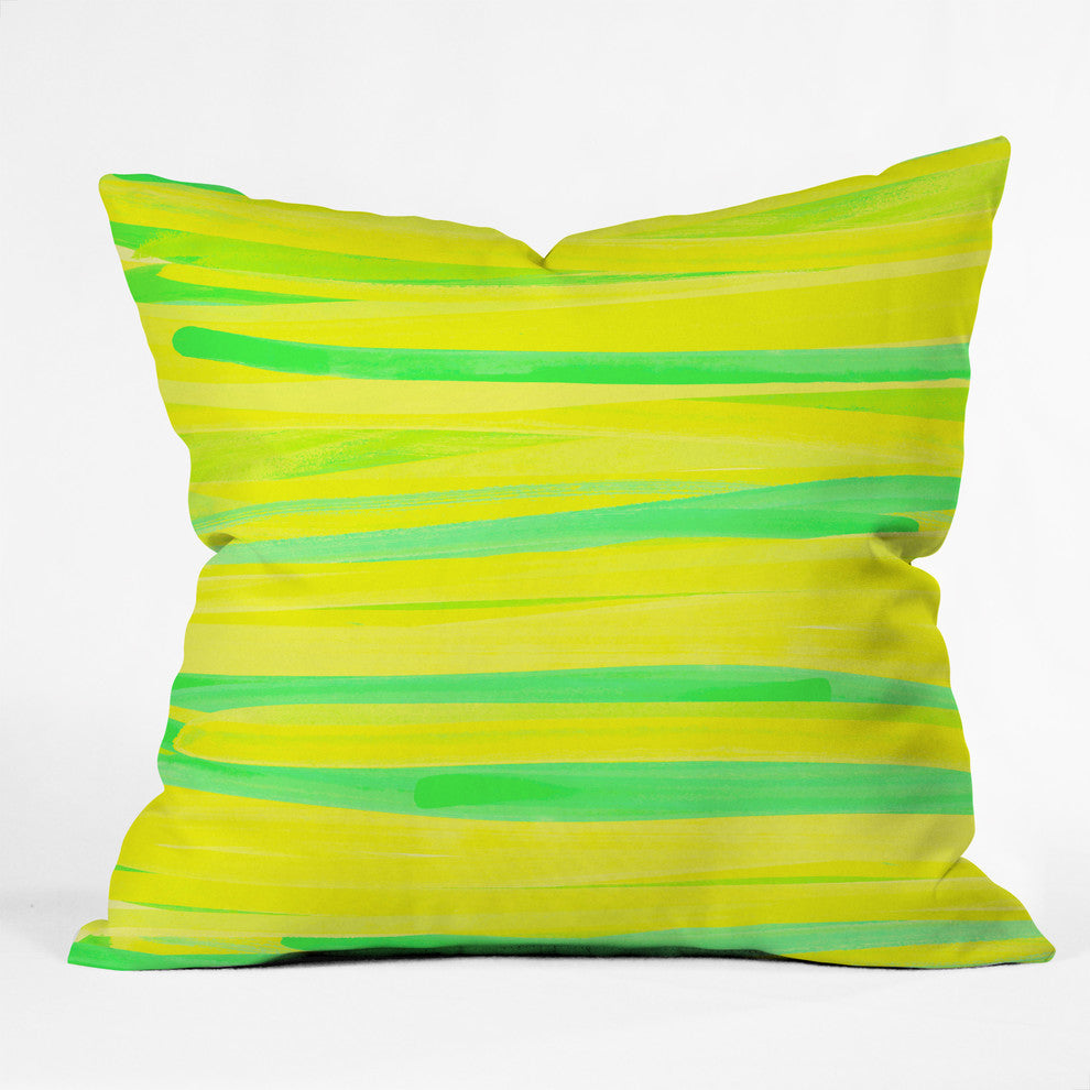 Rebecca Allen Lime Strokes Outdoor Throw Pillow