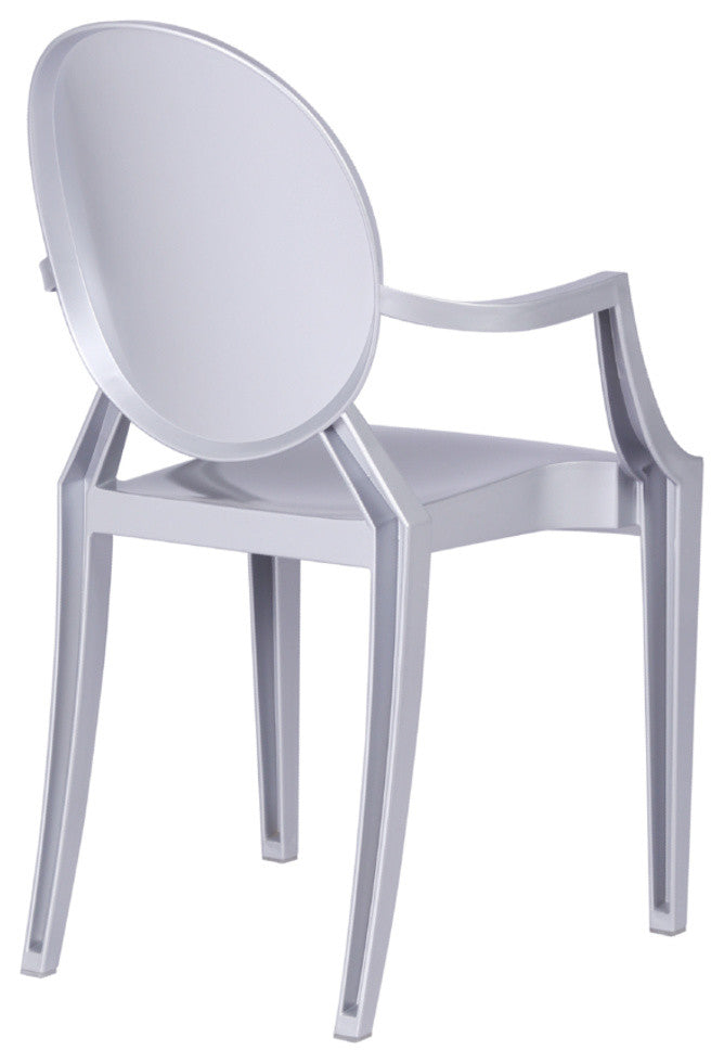 Modern Classics Clear Arm Chair, Silver
