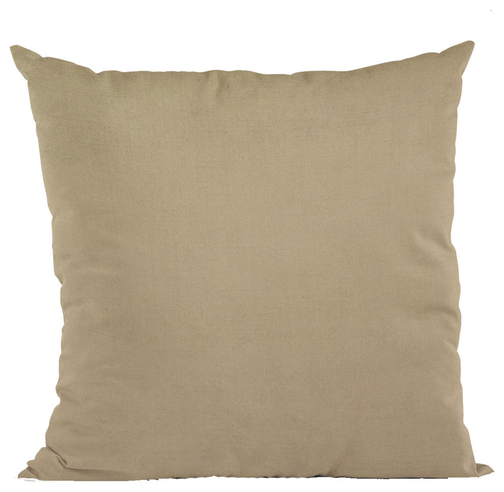 Sand Solid Shiny Velvet Luxury Throw Pillow, Double sided 24"x24"