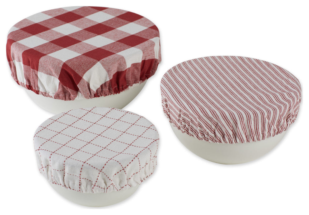 DII Asst Barn Red Farmhouse Woven Dish Cover (Set of 3)