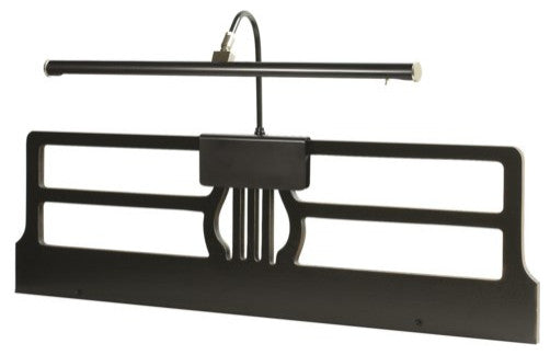 House of Troy Grand Piano GPLED19-527 1 Light Piano Lamp in Black & Satin Nickel