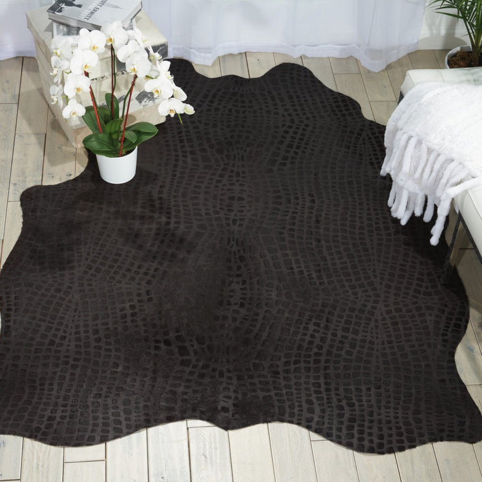 Mina Victory BR700 Throw Rug, Black, 5' x 7'