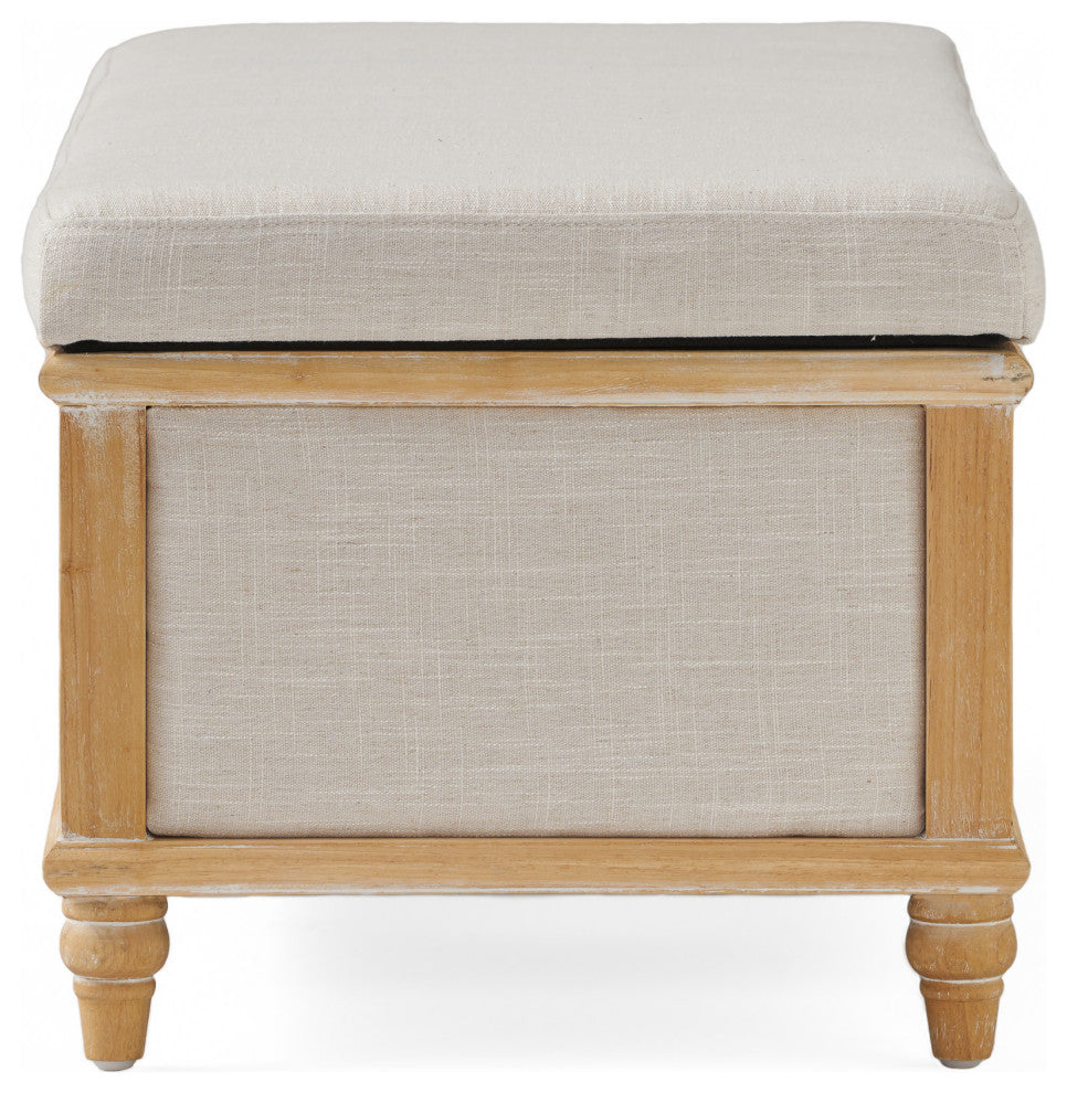 GDF Studio Lombardi Fabric Storage Ottoman