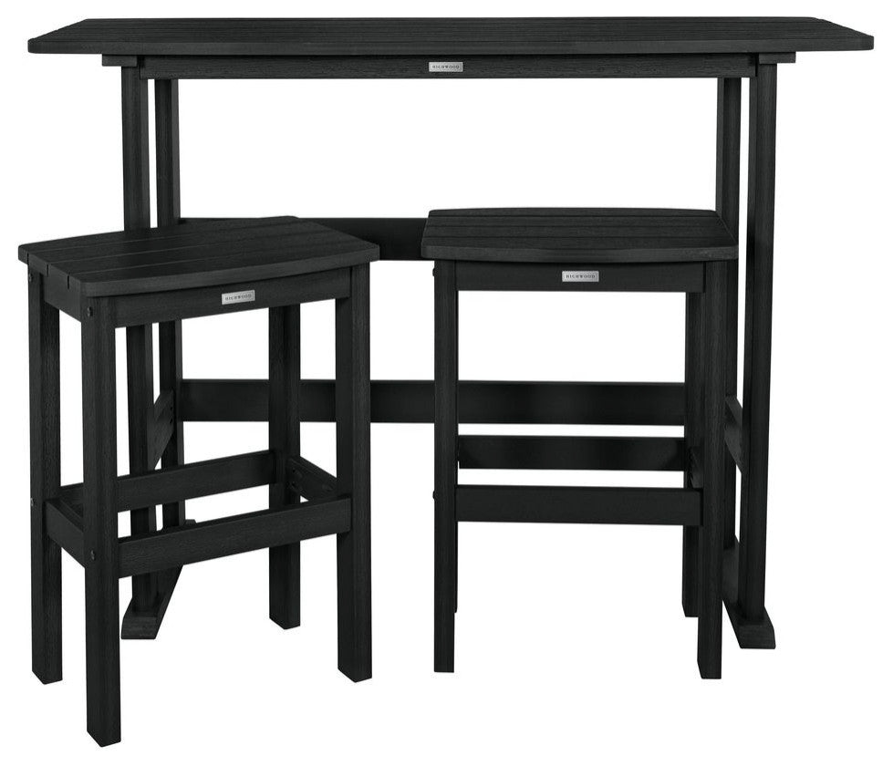 Lehigh 3 Piece Balcony Set, Black, Bar Height