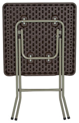23.5'' Square Brown Rattan Plastic Folding Table