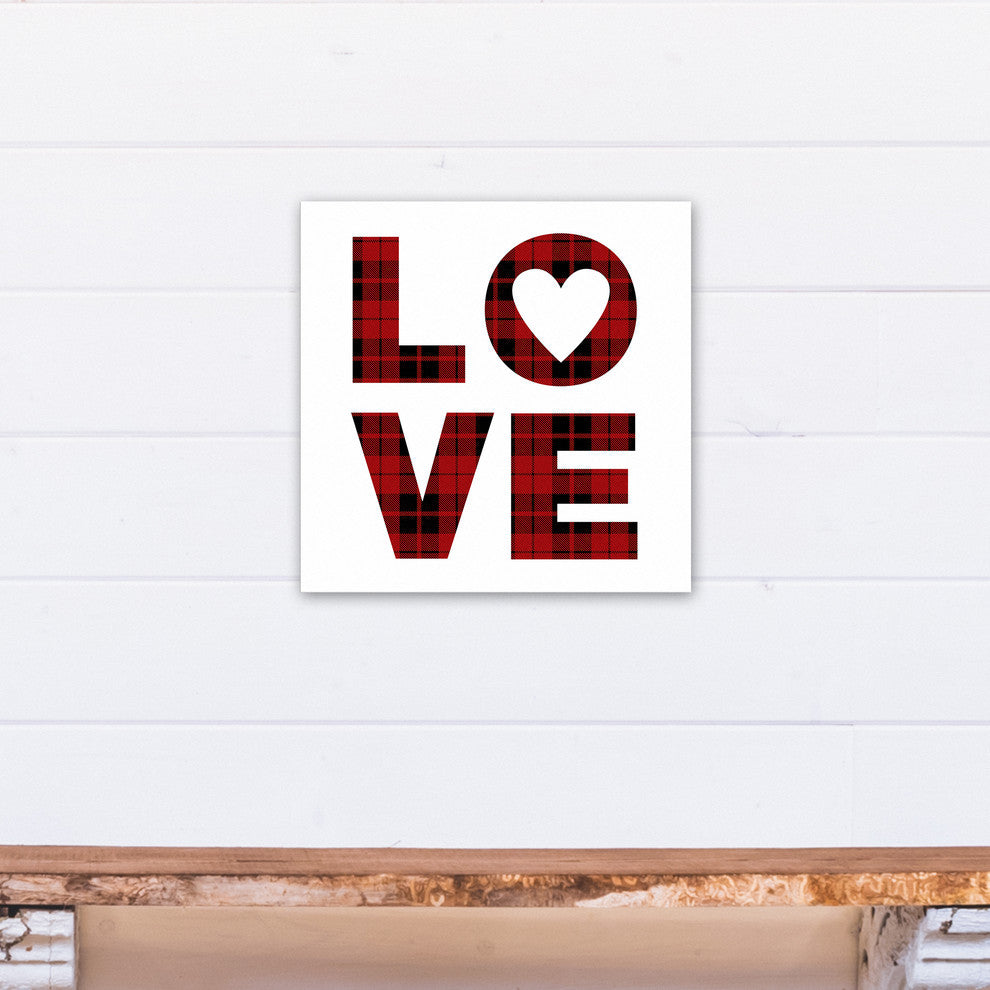 Plaid Love 16x16 Canvas Wall Art
