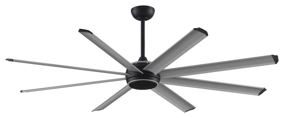 Stellar Ceiling Fan, Black Motor and Silver Blades, 72"