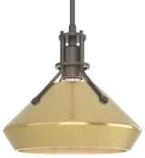 Henry with Chamfer Pendant, Dark Smoke, Modern Brass Accents