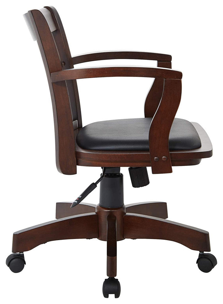 Ergonomic Office Chair with Padded Seat, Adjustable Height, and Locking Tilt, Espresso/Black