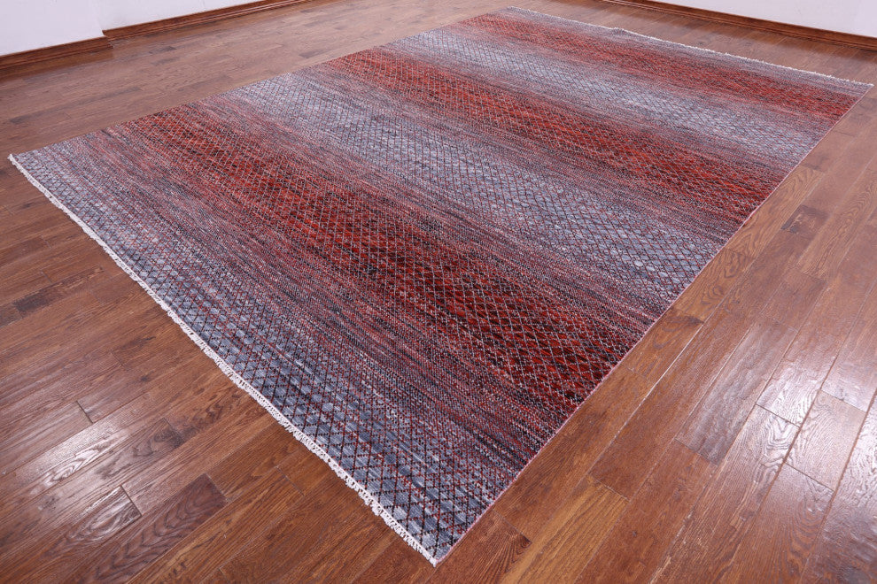 9' 10" X 13' 10" Savannah Grass Handmade Wool Rug Q9208