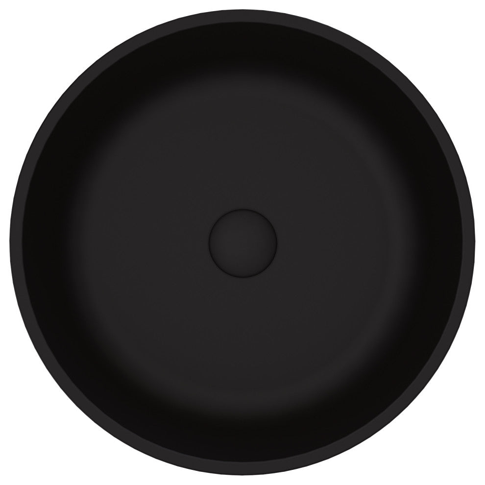 VIGO Modus 17"L x 17"W x 4"H Glass Round Vessel Bathroom Sink in MatteShell