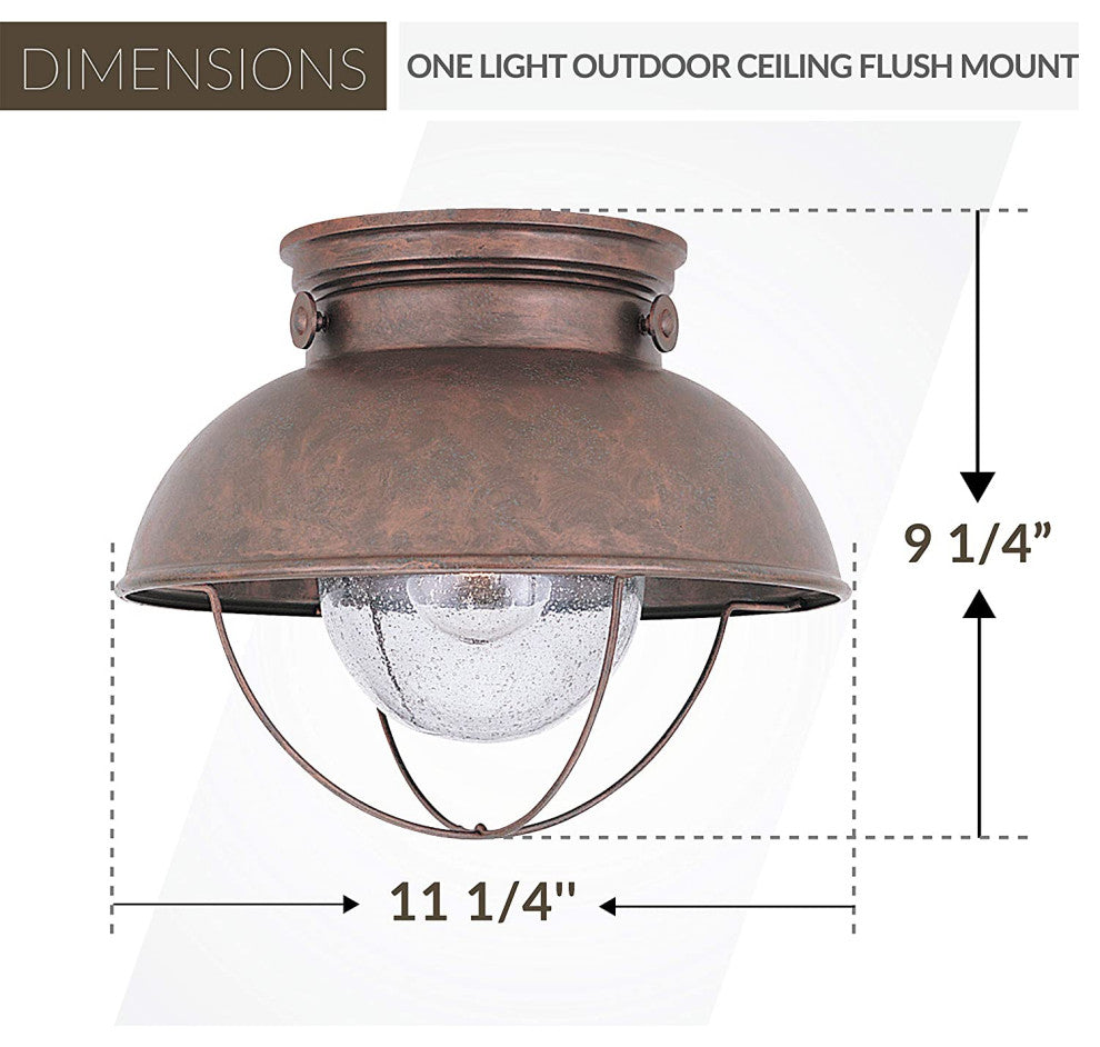 Industrial Close To Ceiling Lamp, Vintage, Flush Mount
