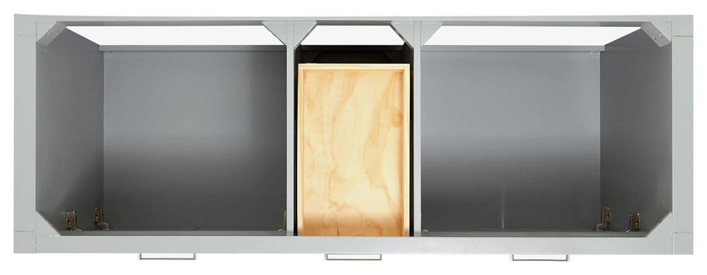 Ariel Bristol 60" Double Rectangle Sink Bathroom Vanity, Carrara Quartz