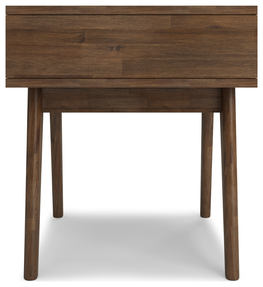 Clarkson Solid Acacia Wood End Table, Rustic Natural Aged Brown
