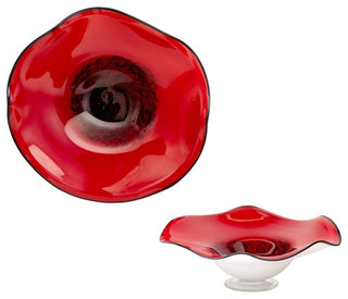 Cyan Design Large Art Glass Bowl, Red