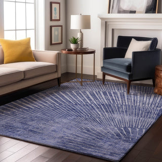 Premium Machine Washable Mayfield AMF542 Navy 8' x 10' Rug
