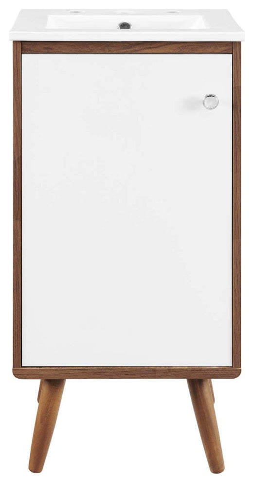 Transmit 18" Bathroom Vanity-Walnut White
