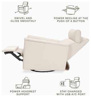 Willa Plus Power Glider Recliner w/ Power Headrest, Performance Ivory Boucle
