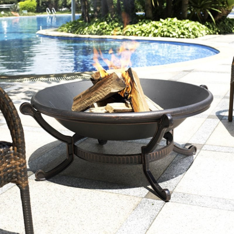 Outdoor 35" Cast Iron Fire Pit