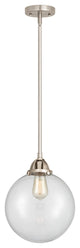 Beacon Mini Pendant, Brushed Satin Nickel, Clear, Clear