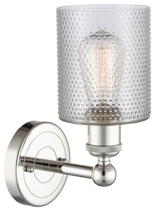 Edison Cobbleskill 1-Light 5" Sconce, Polished Nickel Finish, Clear Shade