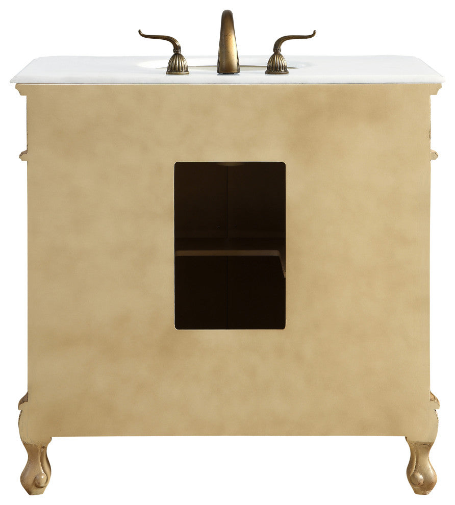 Bathroom Vanity, Antique Beige, 36", Single Sink