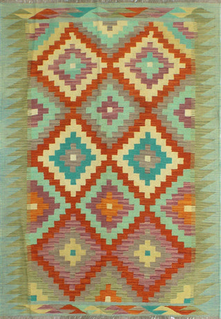 Sangat Flatweave Ashiq Red/Ivory Rug, 4'2 x 6'0