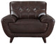 Nicole Leather Craft Chair, Dark Brown