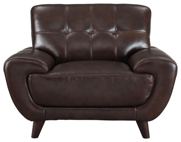 Nicole Leather Craft Chair, Dark Brown