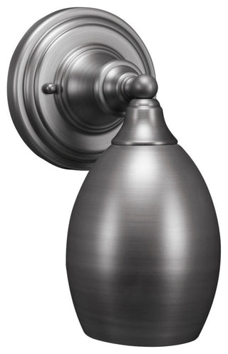 1-Light Wall Sconce, Brushed Nickel/Brushed Nickel Oval Metal Shade