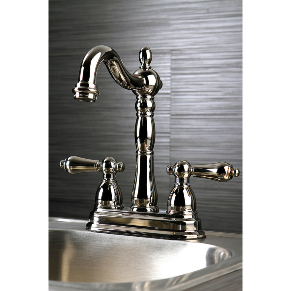 Kingston Brass 4" Centerset Bar Faucet, Polished Nickel