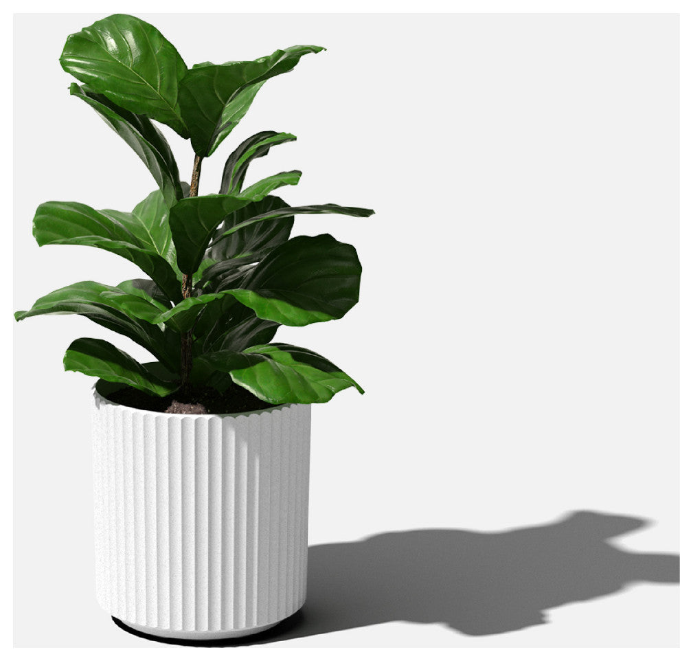 Veradek Demi Series Planter, White, 12", 1 Pack