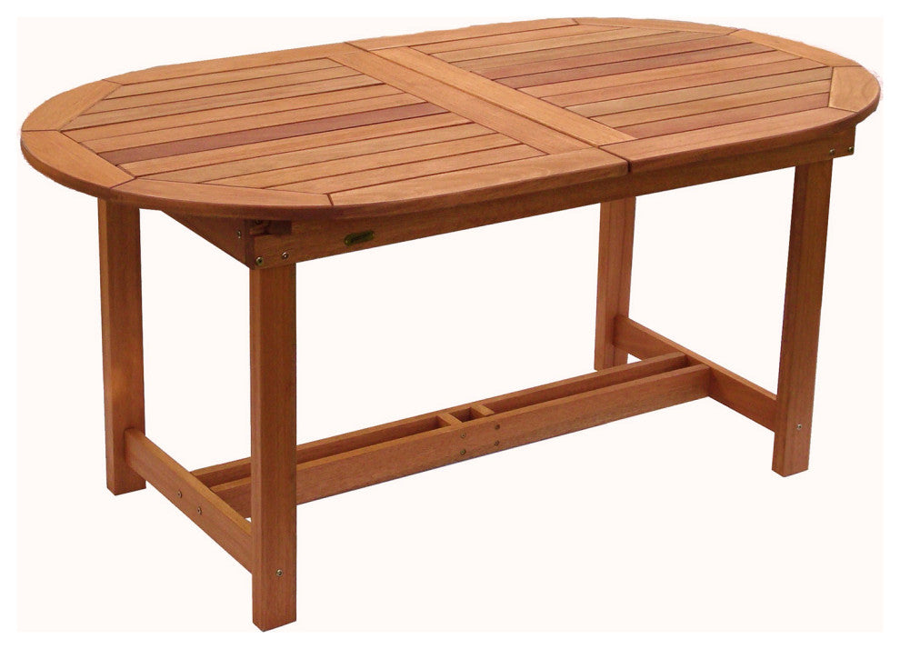 Amazonia Bahamas 7-Piece Eucalyptus Extendable Dining Set With Brown Sling Chair