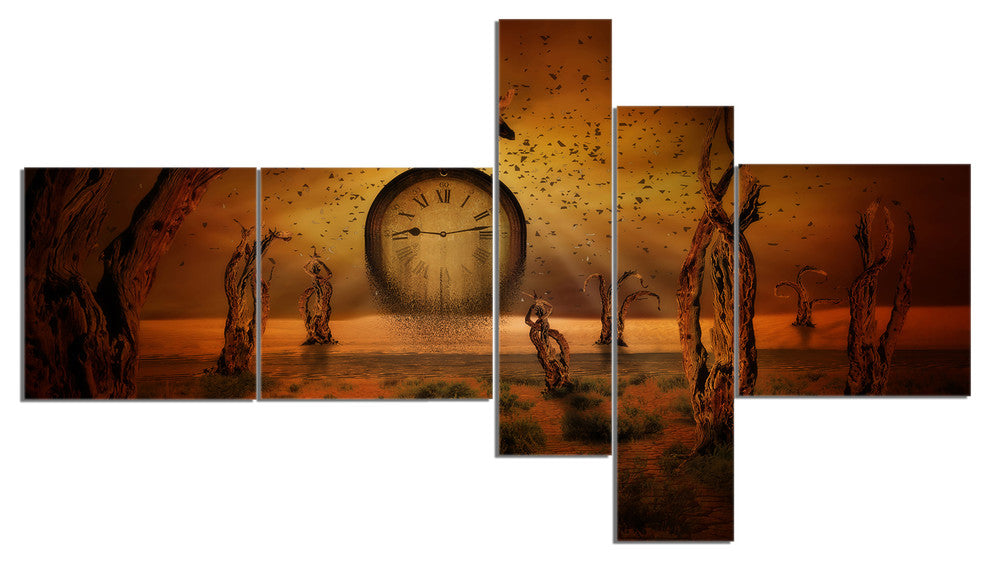 End of Time, Abstract Canvas art print, 60"x32", 5 panels