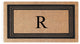 A1HC Natural Coir Monogrammed Triple Border Flock Durable Doormat, 18"x30", R