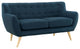 Modern Contemporary Living Room 2-Piece Set, Navy, Fabric, Plywood