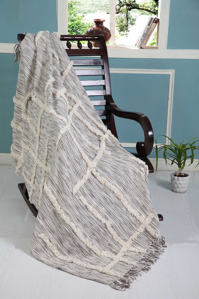 Cornered Linework Throw Blanket, 50"x60"